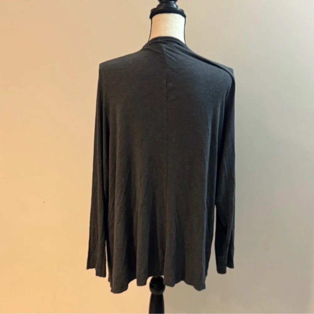 Torrid super soft gray draped open front waterfall cardigan size 1X - Picture 8 of 10